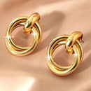 Brinco Feminino Argola Tripla Dourada | Bijuteria Fashion Moderna - 12 Unidades / 1 Dúzia