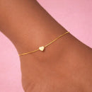 Tornozeleira Mini Coração corrente Veneziana Dourado e Prata - 12 Unidades