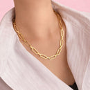 Colar Correntaria M com Design em Elos Retangulares Médios 60cm - 12 Unidades / 1 Dúzia