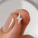 Piercing Raio com Zircônias Cravejado para Orelha Tragus e Helix - 12 Unidades