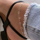 Tornozeleira Elos Coração Dourado ou Prata - 12 Unidades