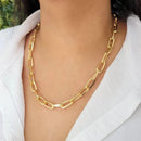 Colar Correntaria M com Design em Elos Retangulares Médios 60cm - 12 Unidades / 1 Dúzia