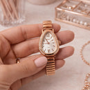 Relógio Feminino Luxo Gota Com Strass Correa - 12 Unidades