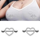 Piercing Mamilo Coração com Zircônias | Bijuteria para Atacado - 12 Unidades