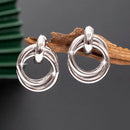 Brinco Feminino Argola Tripla Dourada | Bijuteria Fashion Moderna - 12 Unidades / 1 Dúzia