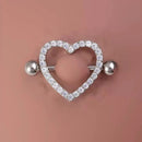 Piercing Mamilo Coração com Zircônias | Bijuteria para Atacado - 12 Unidades