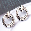 Brinco Feminino Argola Tripla Dourada | Bijuteria Fashion Moderna - 12 Unidades / 1 Dúzia