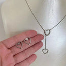 Conjunto Colar e brinco gravatinha de coração - 12 Unidades