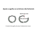 Brinco Masculino Argola Cravejada com Zircônias Bijuteria para Atacado - 12 Unidades