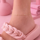 Tornozeleira Bolinha Dourada ou Prata com corrente Veneziana - 12 Unidades