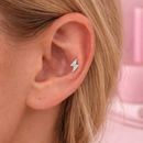 Piercing Raio com Zircônias Cravejado para Orelha Tragus e Helix - 12 Unidades