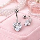 Piercing De Umbigo Prata Coração Pequeno Delicado - 12 Unidades