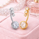 Piercing Umbigo Ponto De Luz Antialérgico Aço Cirúrgico - 12 Unidades