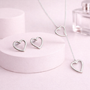 Conjunto Colar e brinco gravatinha de coração - 12 Unidades