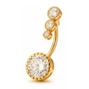 Piercing Umbigo Ponto De Luz Antialérgico Aço Cirúrgico - 12 Unidades