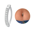 Piercing De Umbigo Argola Aço Inox 1 Fileira De Zircônia Aço Cirúrgico - 12 Unidades