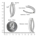 Piercing De Umbigo Argola Aço Inox 1 Fileira De Zircônia Aço Cirúrgico - 12 Unidades