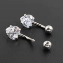 Piercing De Umbigo Prata Coração Pequeno Delicado - 12 Unidades