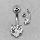 Piercing De Umbigo Prata Coração Pequeno Delicado - 12 Unidades