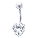 Piercing De Umbigo Prata Coração Pequeno Delicado - 12 Unidades