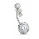 Piercing Umbigo Ponto De Luz Antialérgico Aço Cirúrgico - 12 Unidades