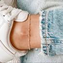 Tornozeleira Bolinha Dourada ou Prata com corrente Veneziana - 12 Unidades